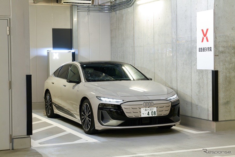 パワーエックスの「京橋エドグラン」の急速充電ステーション