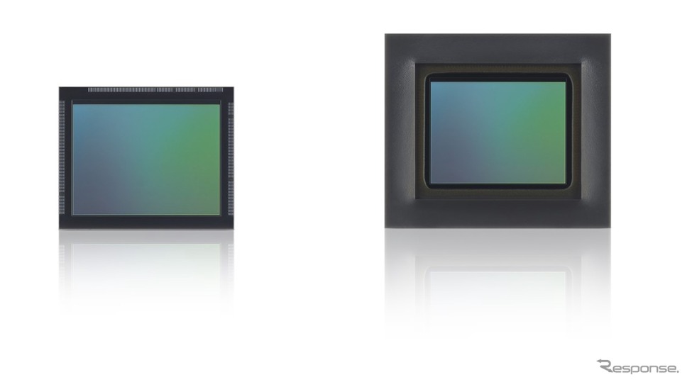 車室内モニタリングカメラ用RGB-IRイメージセンサー『IMX775』(左)ベアチップ製品　（右）パッケージ製品