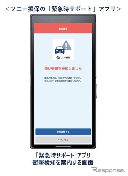 ソニー損保が「緊急時サポート」アプリに衝突検知機能を追加