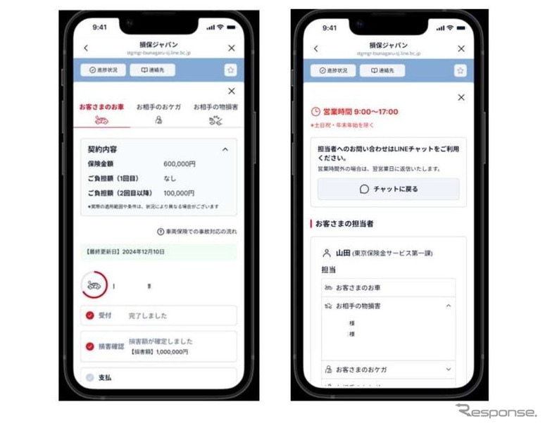 自動車保険金請求の進捗状況をLINEで確認できる「SOMPOあんしん進捗ナビ」