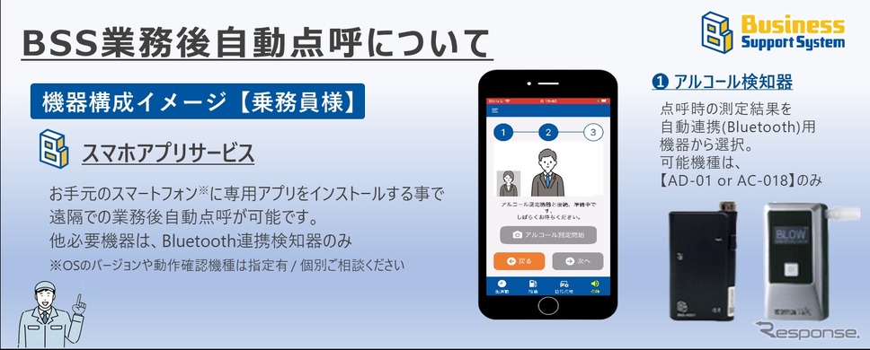 BSS遠隔地業務後自動点呼（スマホでできる自動点呼）