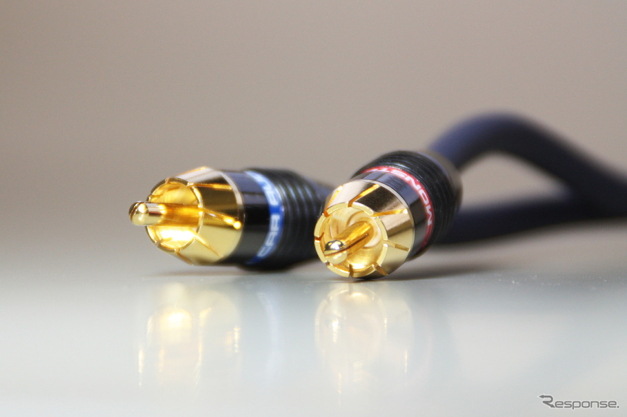 カー用の「ラインケーブル」の一例(モンスターカーオーディオ)。