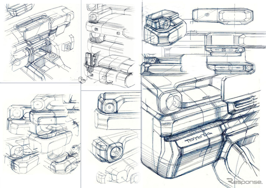 トヨタ ランドクルーザーFJのインテリアデザインスケッチ