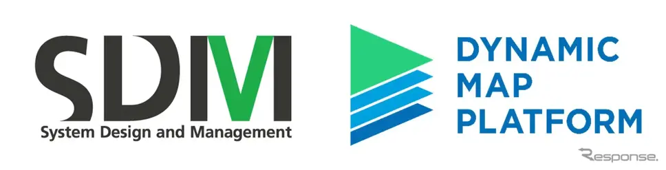 慶應義塾大学大学院システムデザインマネジメント研究科とダイナミックマッププラットフォームのロゴ