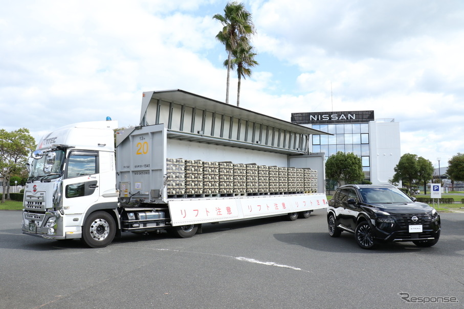 日産自動車とサッポログループが共同で関東～九州間の海上輸送を開始