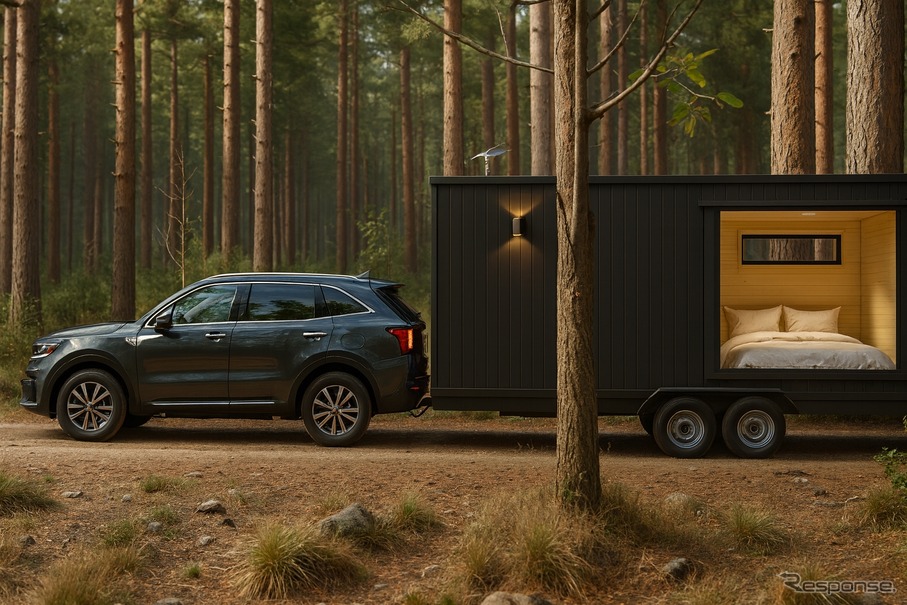車両として森へ運び込み、自然を傷つけずに設置される
