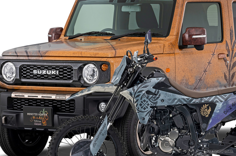 人気ゲーム『モンスターハンター』とコラボしたジムニーノマドとDR-Z4S