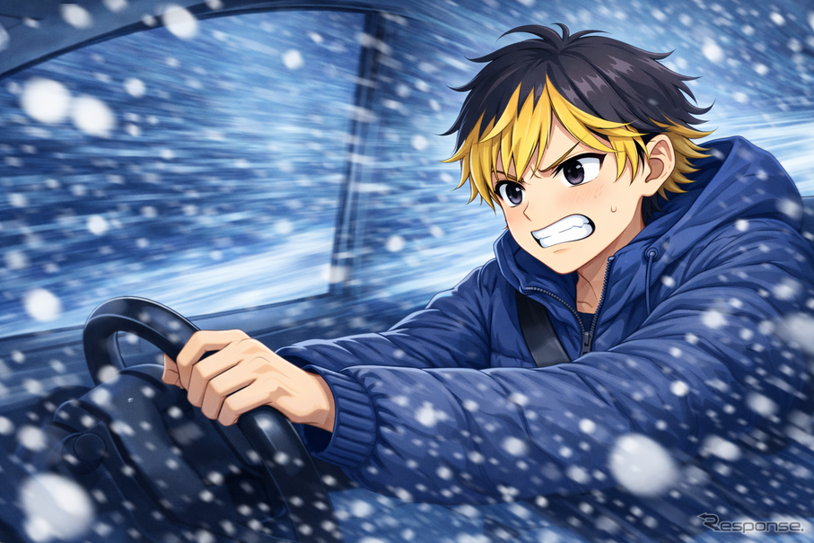 雪道での運転(イメージ)