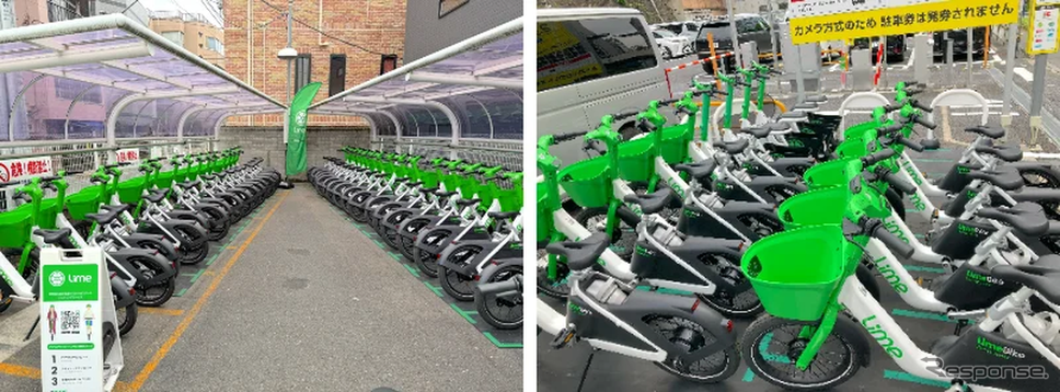 ポート現地写真（左：押上1丁目バイク駐車場、右：RBパークテレビ朝日前）