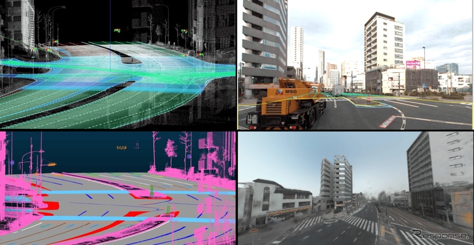 AIネイティブデータのサンプルイメージ(点群データ・画像・3DGS等を統合した交差点データ)