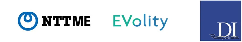 NTT-ME、EVolity(イーボリティ)、DI(ドリームインキュベータ)のロゴ