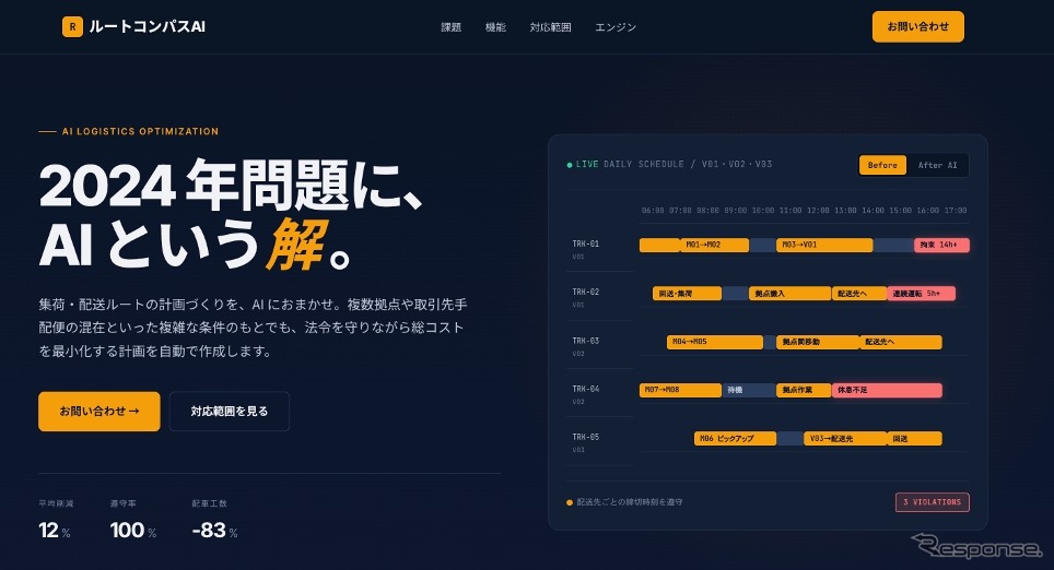 集荷・配送のルート計画を AI が自動化する『ルートコンパスAI』