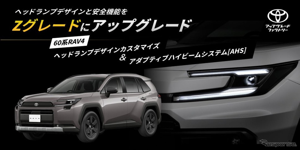 60系RAV4のヘッドランプをZグレード仕様にアップグレード