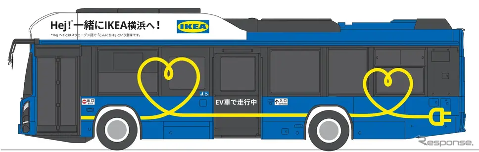 IKEA横浜シャトルバスのEVイメージ