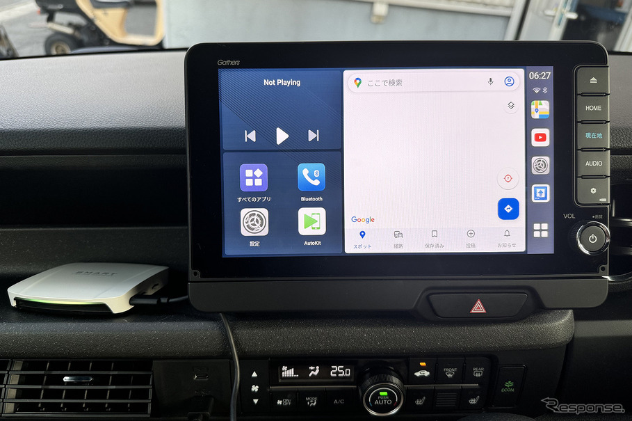 「車載用Android端末」の接続例(スマート・T-box)。