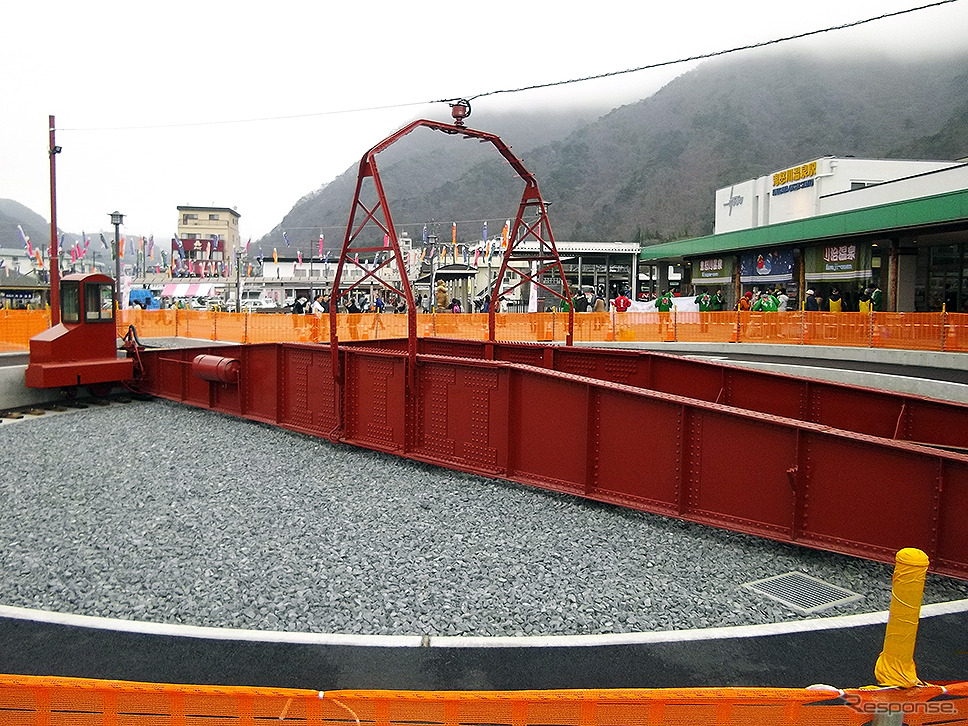 鬼怒川温泉駅に出現した転車台