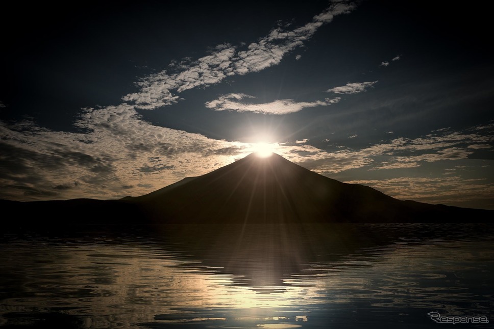 山中湖から見る富士山